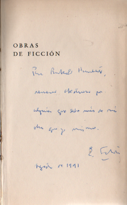 Dedicatoria Obras de ficci&oacute;n