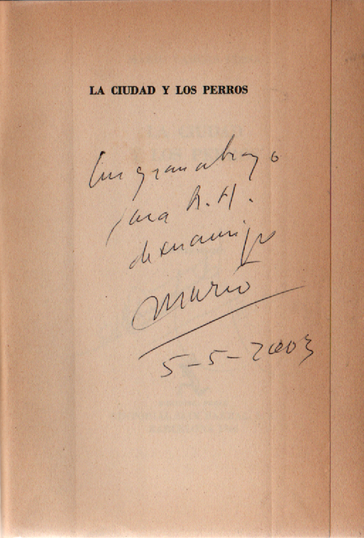 Dedicatoria La ciudad y los perros